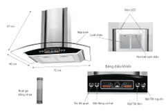 Máy hút mùi kính cong Sunhouse SHB6605-70-EC ảnh 3