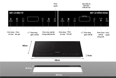 Bếp từ hồng ngoại Sunhouse SHB8668MT chính hãng – ảnh 8
