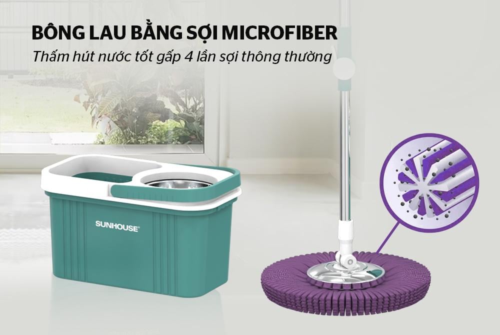 Bộ lau nhà xoay 360 độ Sunhouse KS-CL330IB – ảnh 7