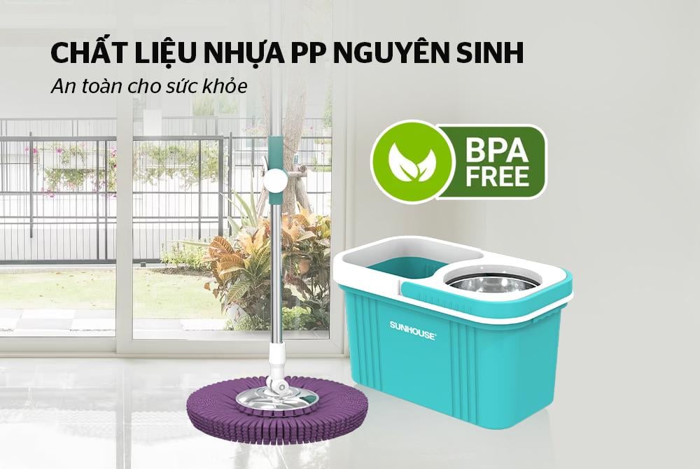 Bộ lau nhà xoay 360 độ Sunhouse KS-CL350IB – ảnh 3
