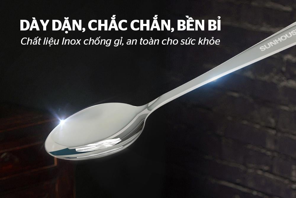 Bộ 2 thìa muỗng cafe 130 inox Sunhouse KS-S2PO130I – ảnh 7