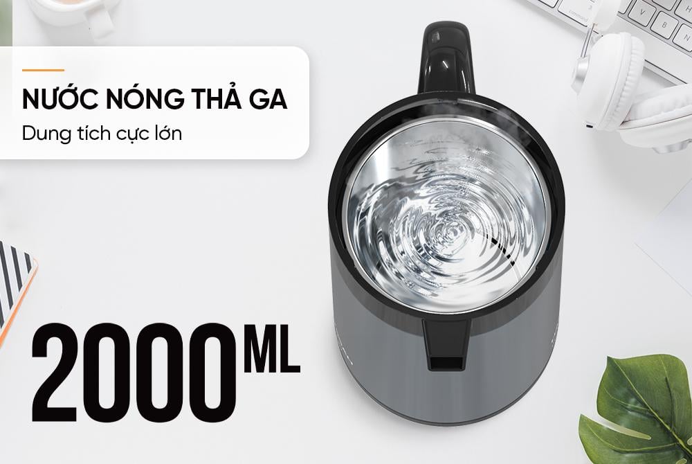 Ấm siêu tốc inox giữ nhiệt 2L happytime HTD1096 – ảnh 8