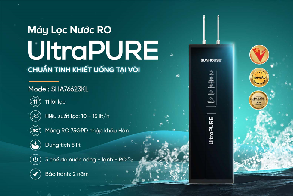Máy lọc nước RO ultrapure Sunhouse 11 lõi SHA76623KL – ảnh 7