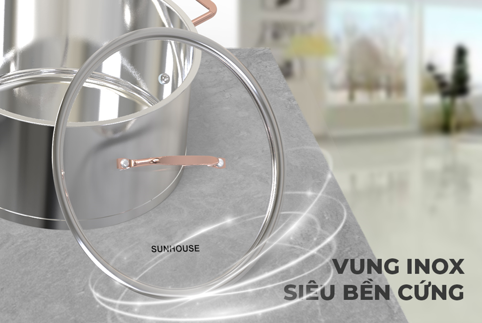 Bộ nồi chảo inox cao cấp 5 đáy Sunhouse SHG989 – ảnh 3