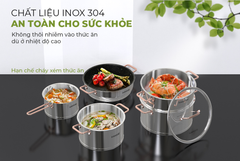 Bộ nồi chảo inox cao cấp 5 đáy Sunhouse SHG989 ảnh 5
