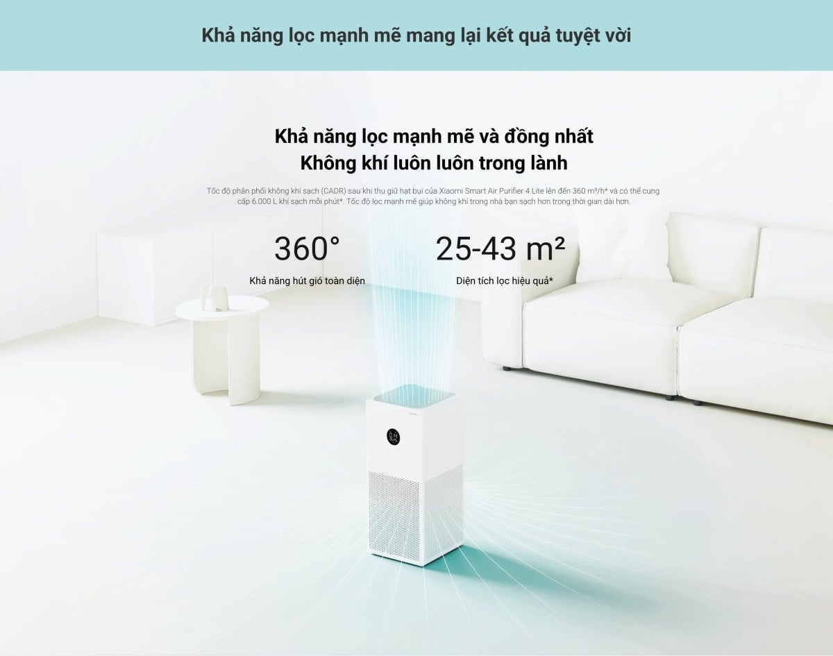 Máy lọc không khí Xiaomi Smart Air Purifier 4 Lite máy lọc không khí diện tích 40 m² – ảnh 4