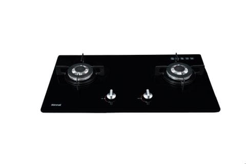 Bếp gas âm Rinnai RVB-212BG 750mm 2 lò nấu, mặt kính cường lực