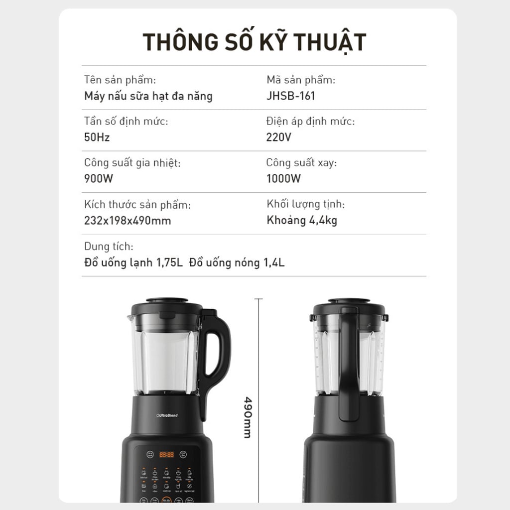Máy nấu sữa hạt đa năng Joyoung JHSB-161 – ảnh 2