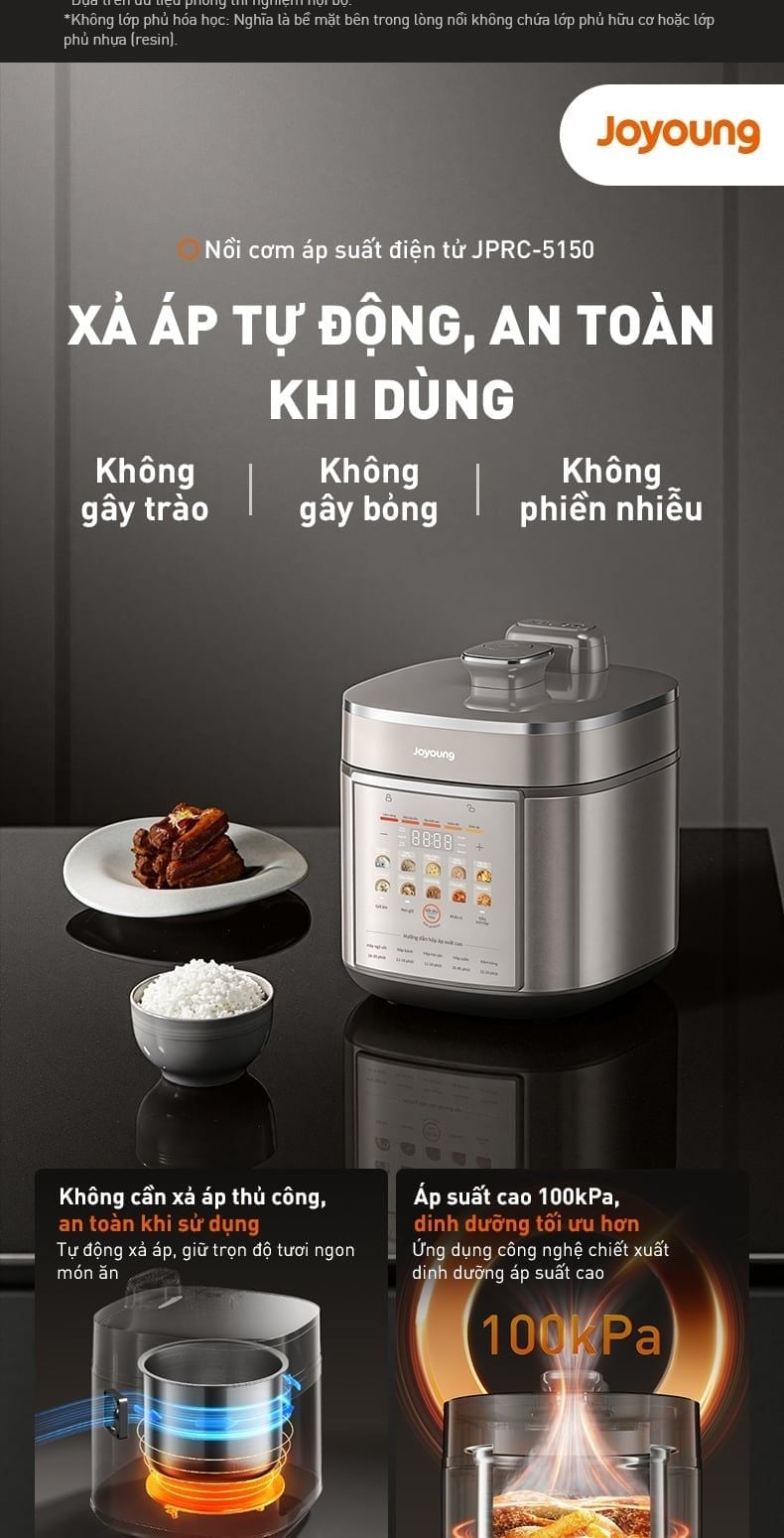 Nồi áp suất điện tử đa năng Joyoung JPRC-5150 công suất 900W – ảnh 8