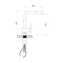 Vòi Rửa Chén Nóng Lạnh Dây Rút Đen Mờ Malloca K103BL ảnh 3