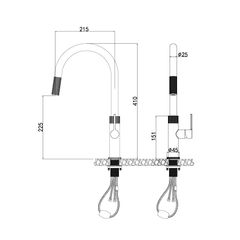 Vòi rửa chén nóng lạnh đồng thau mạ PVD Malloca Titan K1090BS ảnh 2