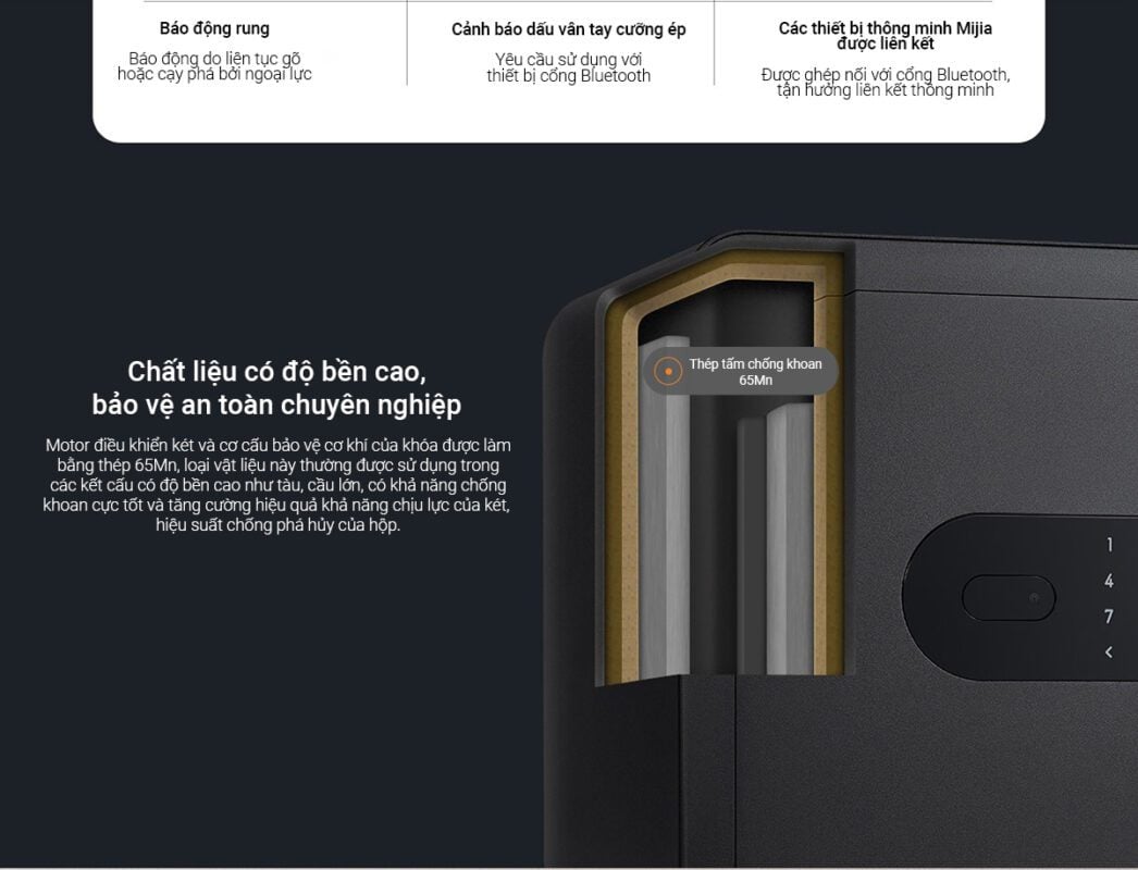 Két sắt thông minh Xiaomi Mijia BGX-5/X1-3001 két sắt Xiaomi mini thông minh 6 cách mở – ảnh 8