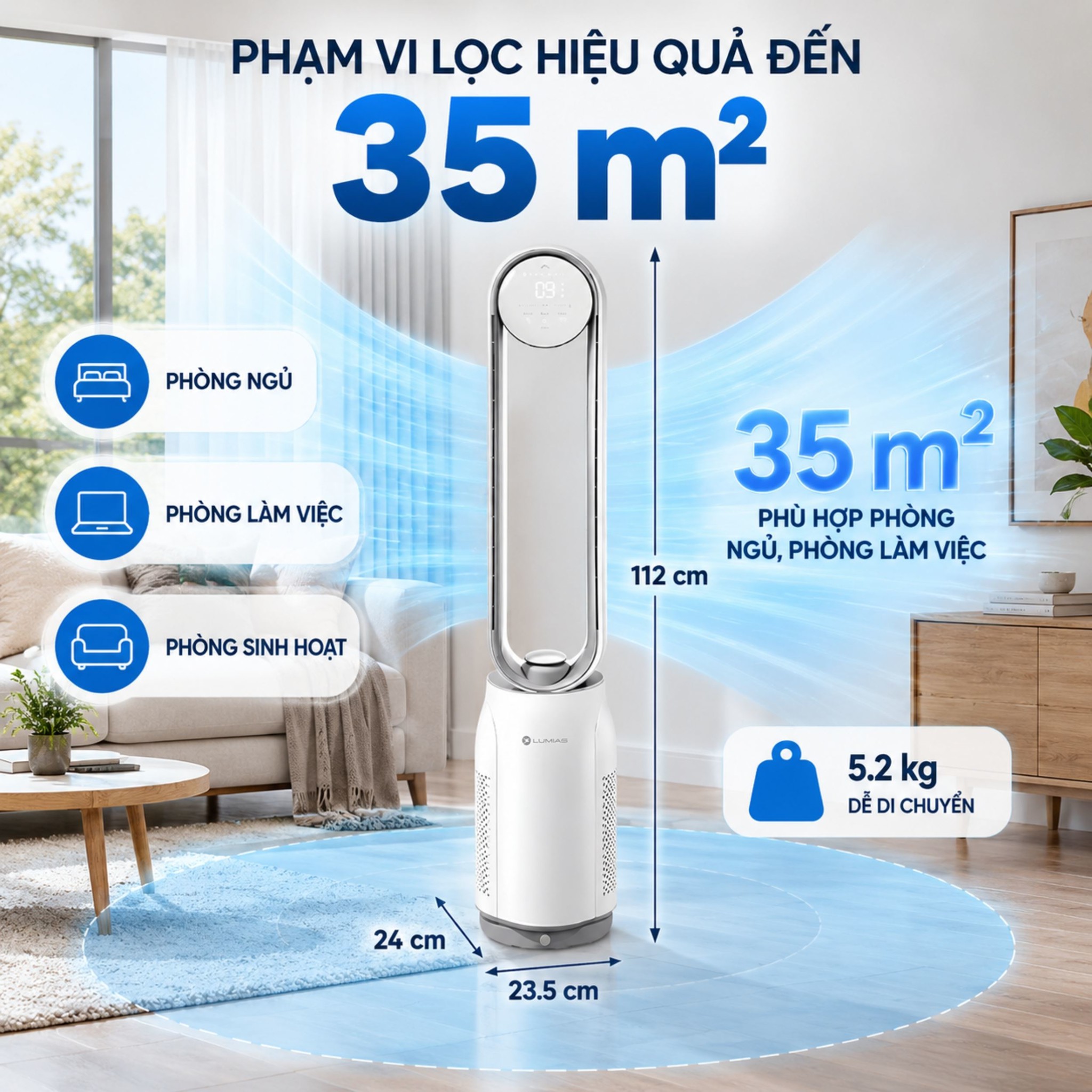 Máy lọc không khí Lumias T08 Plus - hình ảnh thực tế Máy lọc không khí Lumias T08 Plus - hình ảnh thực tế