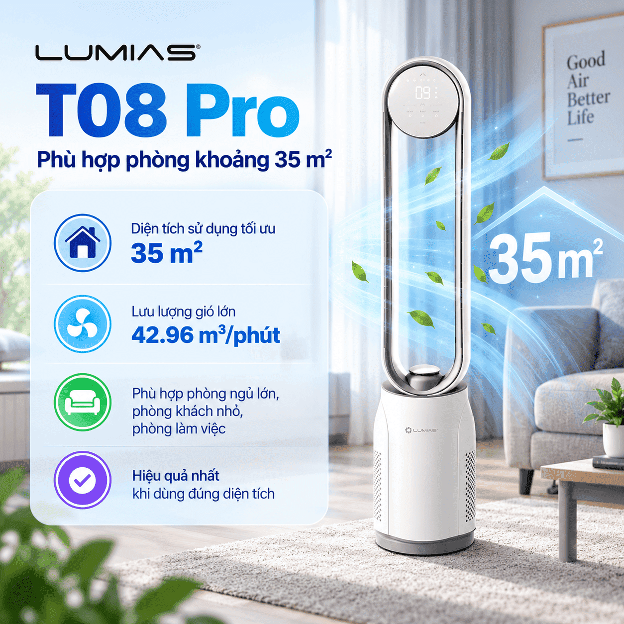 Máy lọc không khí Lumias T08 Pro - hình ảnh thực tế Máy lọc không khí Lumias T08 Pro - hình ảnh thực tế
