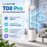  Máy lọc không khí kết hợp quạt không cánh Lumias T08 Pro 