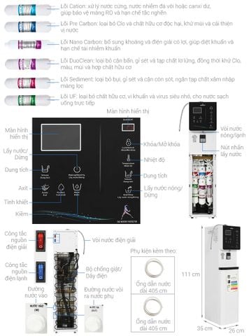 Máy lọc nước điện giải ion kiềm nóng nguội lạnh ROBOT IonKing 711X 7 tấm điện cực