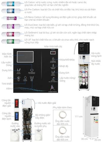 Máy lọc nước điện giải ion kiềm nóng nguội lạnh ROBOT IonKing 912X 9 tấm điện cực