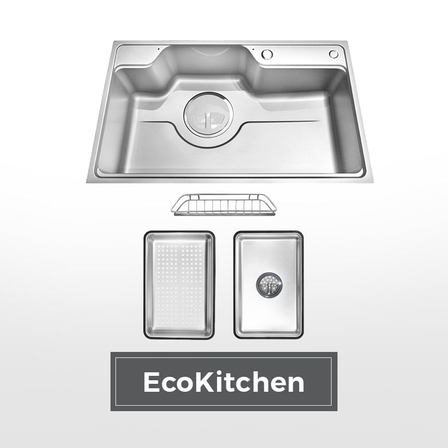 Chậu rửa chén 1 hố hạn chế trầy xước kích thước 80cm Malloca LINEN MS8048SS