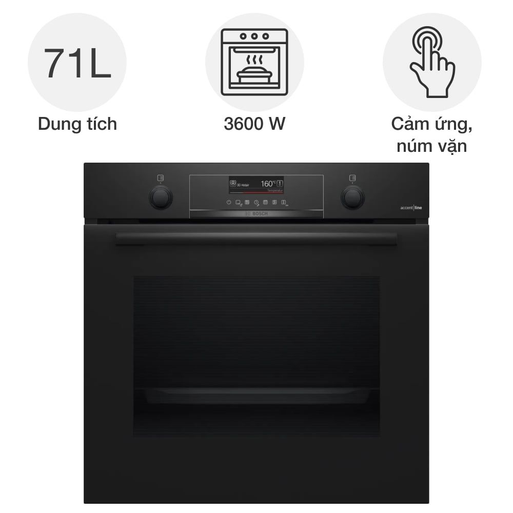 Lò nướng Bosch HBG4795B7 Series 6 Accent Line âm tủ