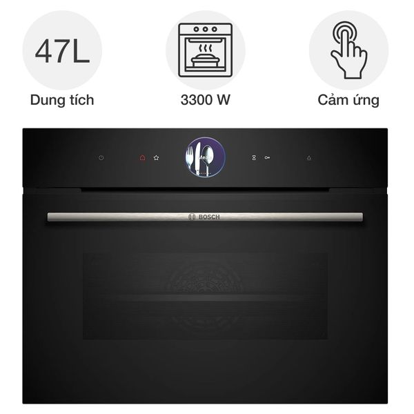 Lò nướng Bosch CSG7364B1 kèm hấp Series 8 âm tủ