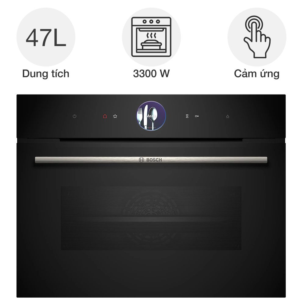 Lò nướng kèm hấp Bosch CSG7364B1 Series 8 âm tủ