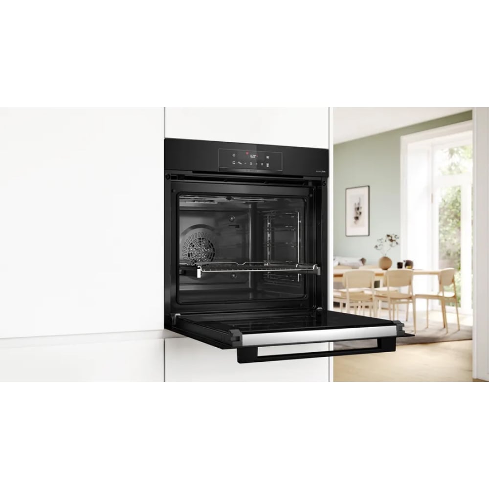 Khí nóng 3D, chiên không dầu – Lò nướng Bosch HQA4720B3 hơi nước Series 4 Accent Line âm tủ