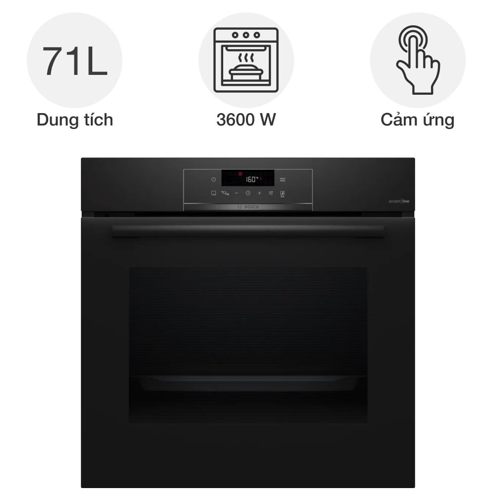 Lò nướng hơi nước Bosch HQA4720B3 Series 4 Accent Line âm tủ