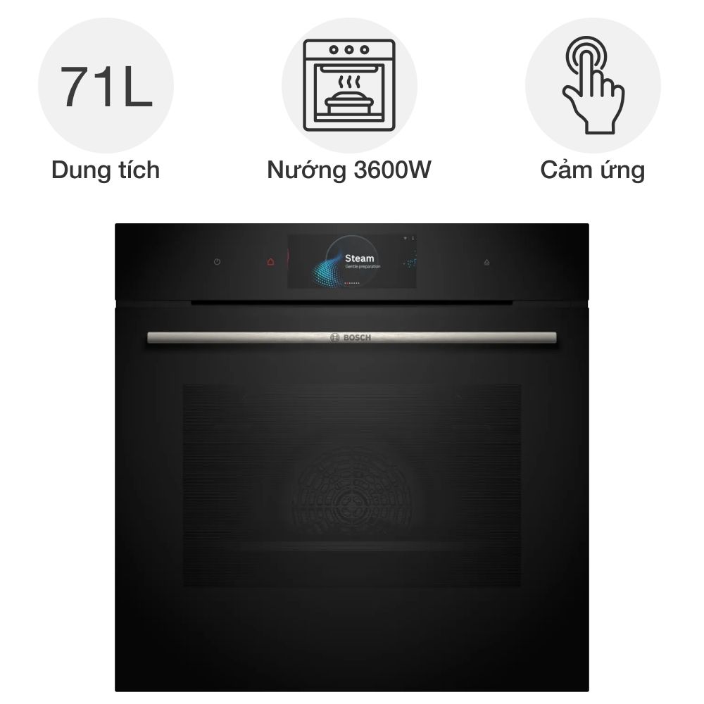 Lò nướng kèm hấp Bosch HRG7784B1 Series 8 âm tủ