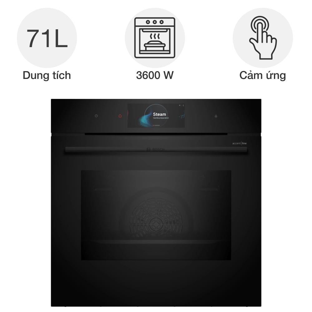 Lò nướng kèm hấp Bosch HSG938DB2 Series 8 âm tủ