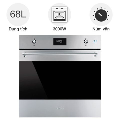 Lò nướng kèm hấp Smeg Classica SO6301S2X âm tủ
