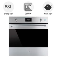 Lò nướng kèm hấp Smeg Classica SO6301S2X âm tủ