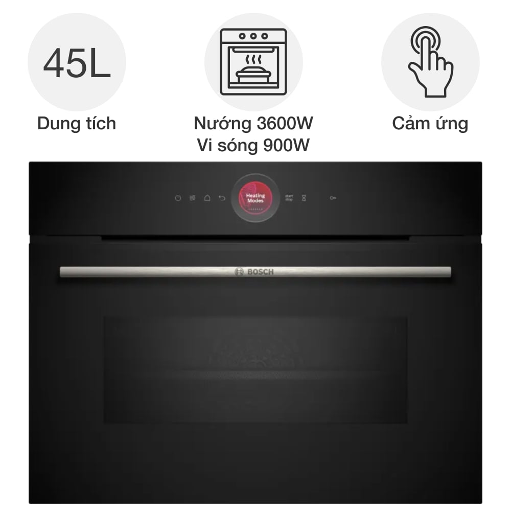 Lò nướng kèm vi sóng Bosch CMG7241B1 Series 8 âm tủ