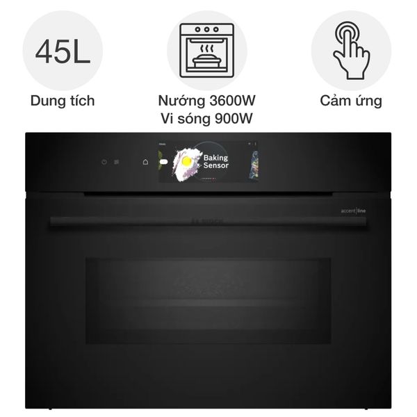 Lò nướng Bosch CMG978NB1 kèm vi sóng Series 8 Accent Line âm tủ