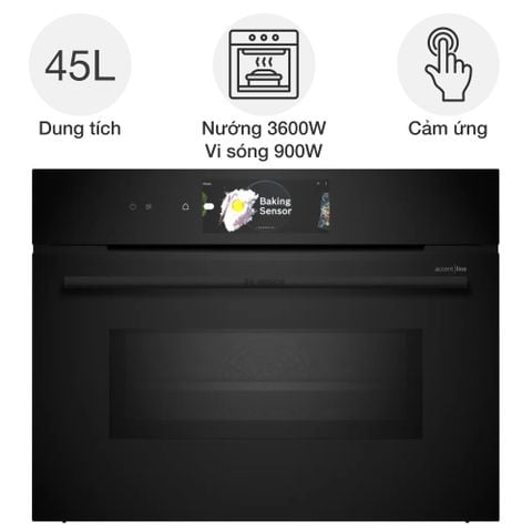 Lò nướng Bosch CMG978NB1 kèm vi sóng Series 8 Accent Line âm tủ