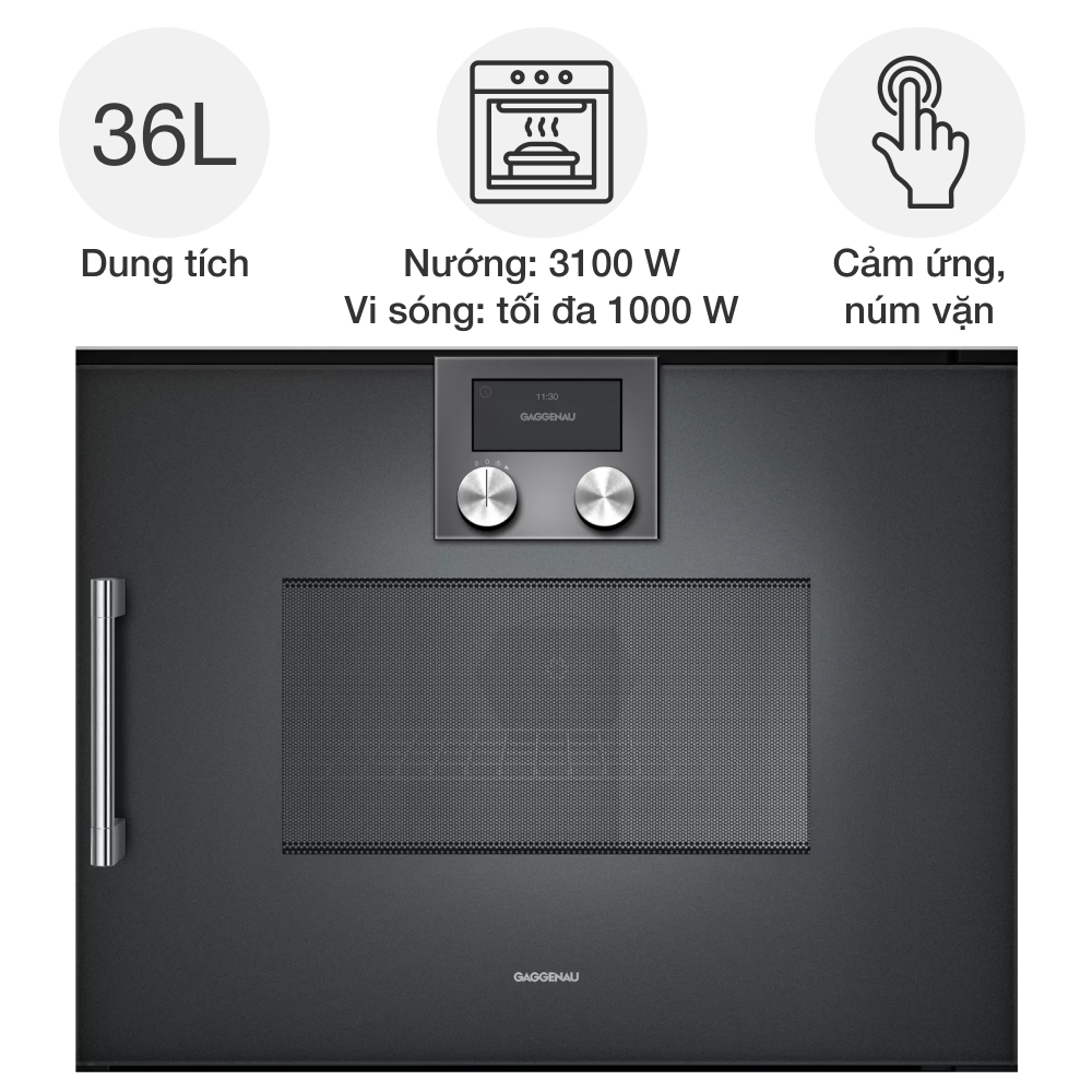 Lò nướng kèm vi sóng Gaggenau BMP25 Series 200 âm tủ