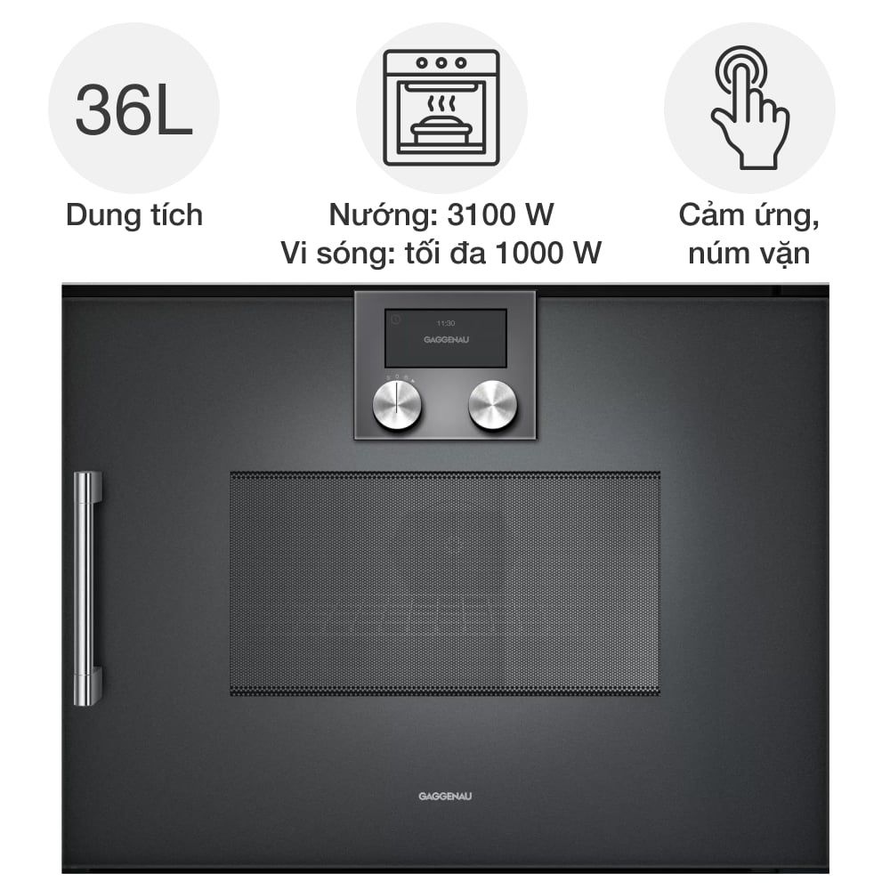Lò nướng kèm vi sóng Gaggenau BMP25 Series 200 âm tủ