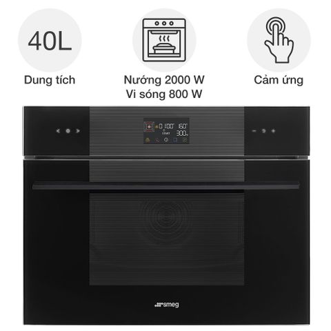 Lò nướng kèm vi sóng Smeg SO4102M1B3 Linea âm tủ