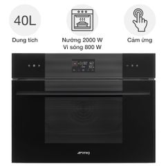Lò nướng kèm vi sóng Smeg SO4102M1B3 Linea âm tủ ảnh 1