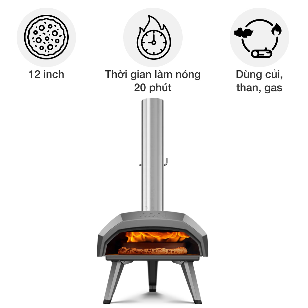 Lò nướng Pizza ngoài trời Ooni UU-P29400 Karu 12 1st Generation 12 inch