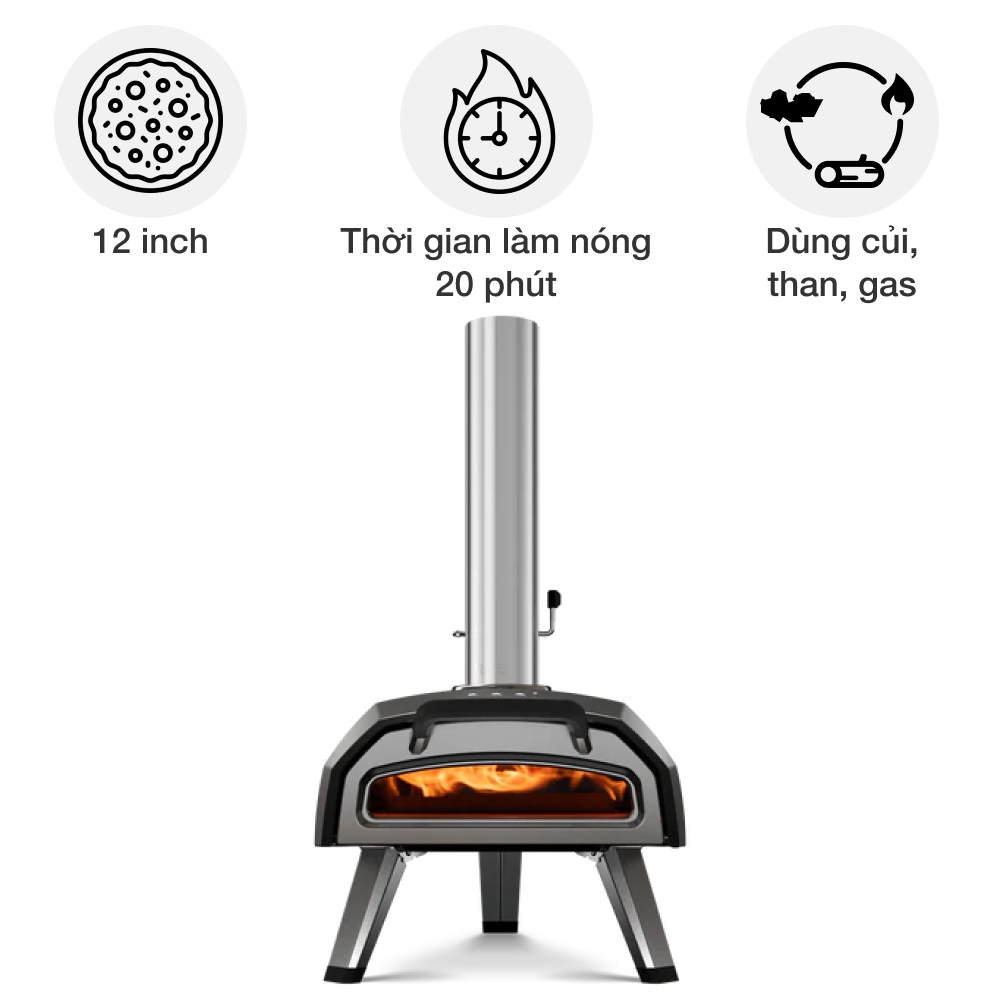 Lò nướng Pizza ngoài trời Ooni UU-P30300 Karu 2 2nd Generation 12 inch