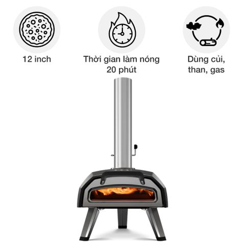Lò nướng Pizza ngoài trời Ooni UU-P30300 Karu 2 2nd Generation 12 inch