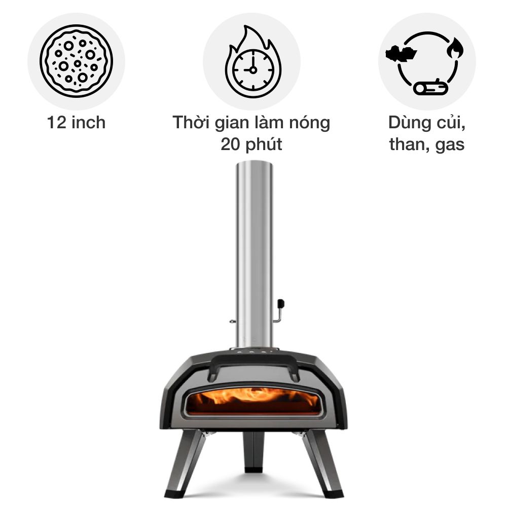 Lò nướng Pizza ngoài trời Ooni UU-P30300 Karu 2 2nd Generation 12 inch