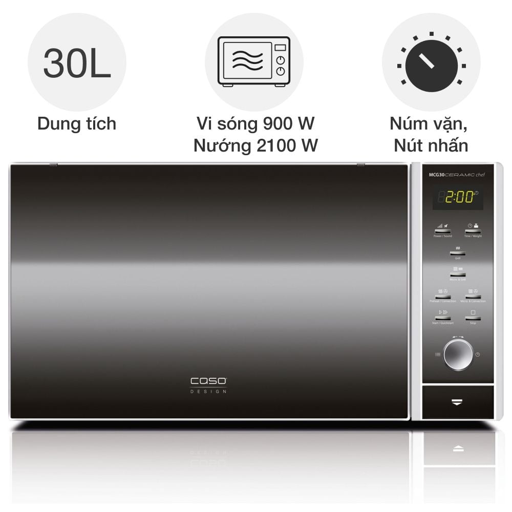 Lò vi sóng kèm nướng Caso MCG30 Ceramic Chef