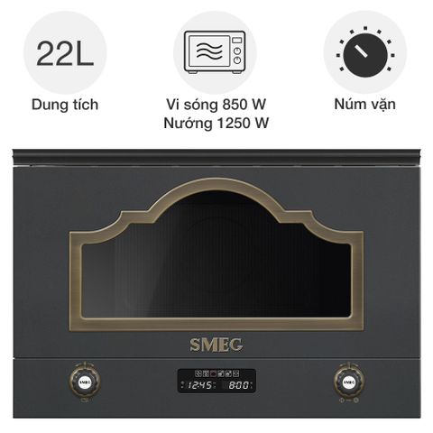 Lò vi sóng kèm nướng Smeg Cortina MP722AO