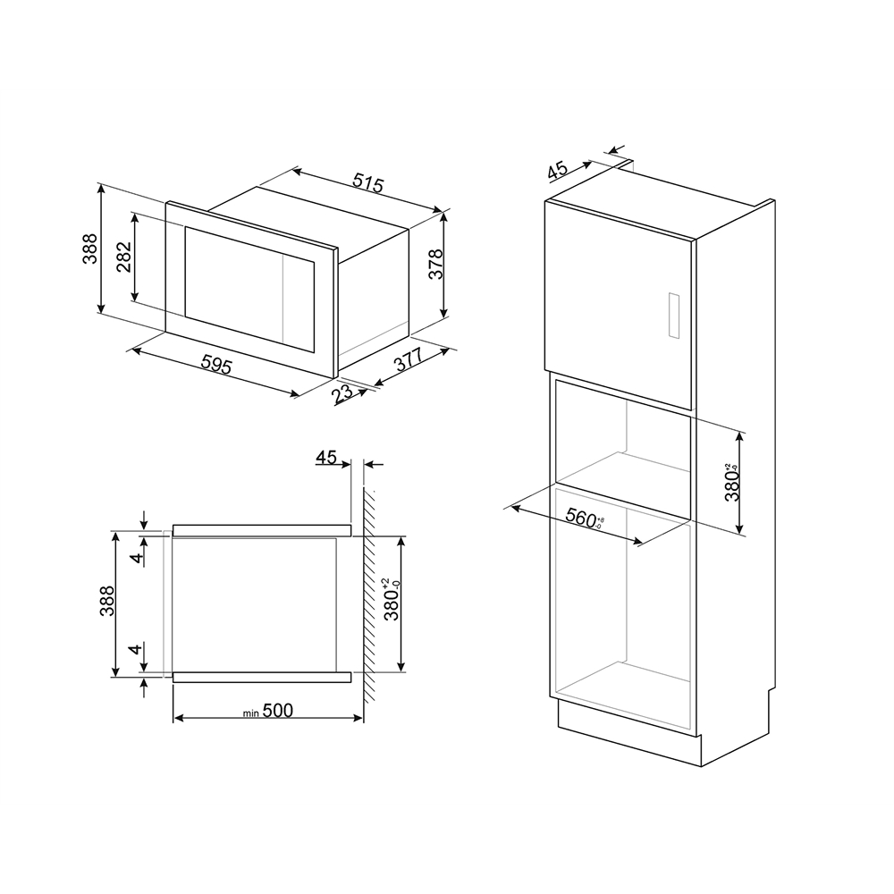 Lò vi sóng kèm nướng SMEG FMI425X Selezione âm tủ – ảnh 8