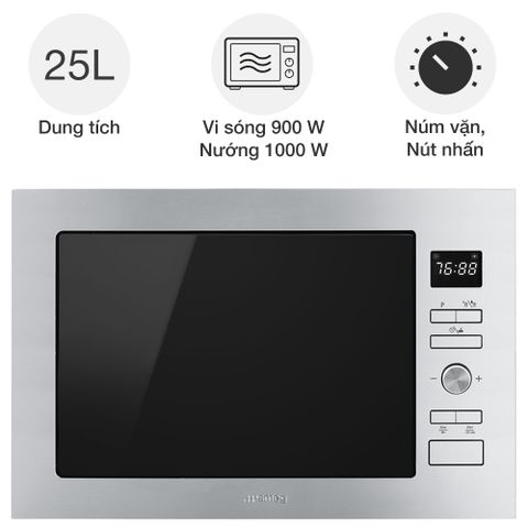 Lò vi sóng kèm nướng SMEG FMI425X Selezione âm tủ