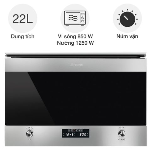 Lò vi sóng kèm nướng Smeg MP322X1 Classica âm tủ