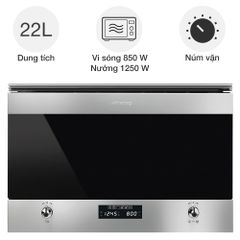 Lò vi sóng kèm nướng Smeg MP322X1 Classica âm tủ