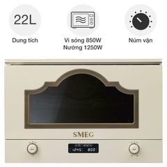 Lò vi sóng kèm nướng SMEG Cortina MP722PO ảnh 1