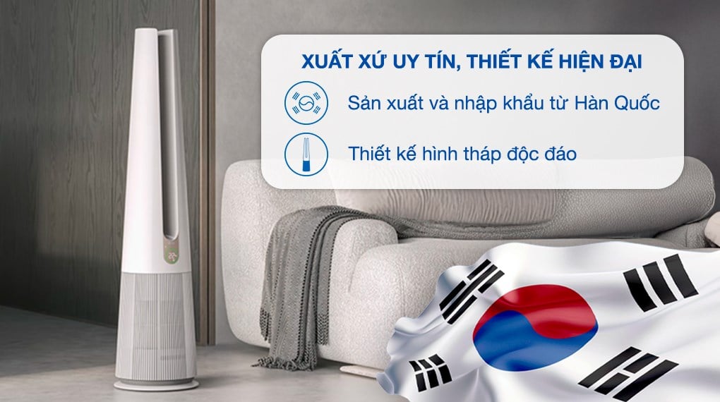 Máy lọc không khí kết hợp quạt LG PuriCare AeroTower Hit FS15GPBK0.ABAE 40W – ảnh 2